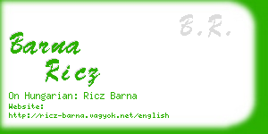 barna ricz business card